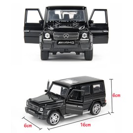 iLooboo Alloy Collectible Black Benz G65 AMG Toy Vehicle Pull Back Die-Cast Car Model with Lights and Sound