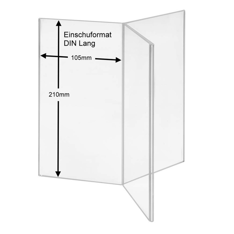 Zeigis® Advertising Stand Acrylic Glass 3-Sided DIN Long Star Shaped