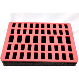 WorldCaseCompany Precut 48 knife Collector foam Red Topper insert fits Pelican 1450 +nameplate