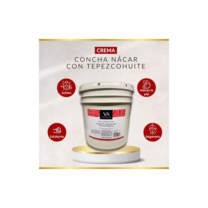 Crema Concha Nacar Con Tepezcohuite Corporal y Facial 4 Kilos