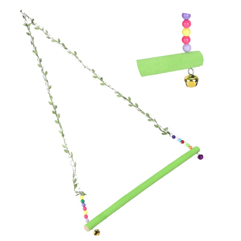 Chicken Parrot Large Bird Pet Swing Green Hanging Wooden Toy