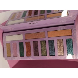 Okalan Diamond Glitter Eyeshadow Palette Shimmer Metallic Eyes 12 Colors Makeup