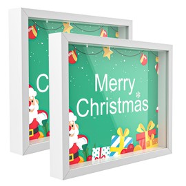 (2 Pack) 11''x14'' Shadow Box Frame Shadow Boxes 1.18'' Deep with Glass Window Picture Frame Wedding Bouquet Memorabilia Medals Photos Memory Box for Keepsakes