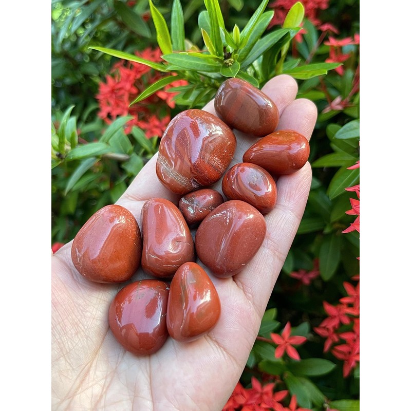GAF TREASURES Wholesale Red Jasper Tumbled Stones, Polished Red Jasper