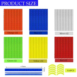 YQBFTC Pack of 72 Colourful Bicycle Spoke Reflectors, 360° Visibility Reflectors for Bicycle, Bicycle Reflectors with 10 Stickers, Alternative to Cat's Eyes Bicycle for Maximum Visibility at Night