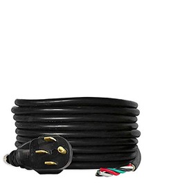Ceptics 25-Ft 30-Amp Extension Power Cord L14-50P to Bare Cut Live Wire 10 AWG | 4-prong plug | 30A, 125/250V