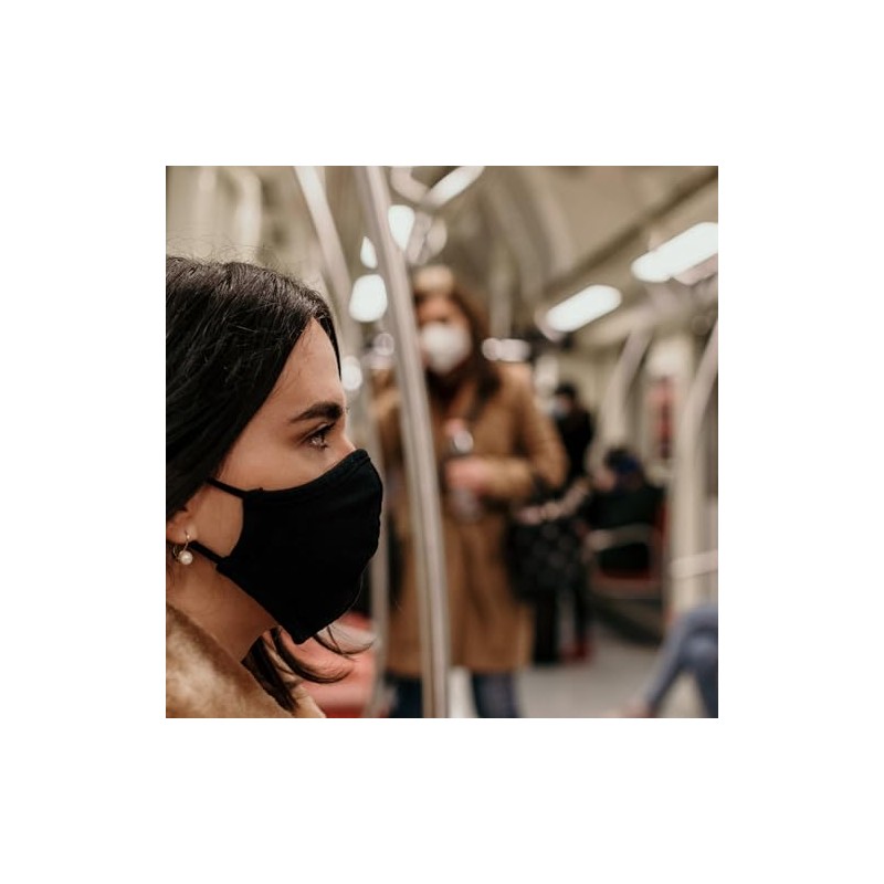 Face Masks Washable UK with Filters - Reusable/Adjustable/Washable Black masks