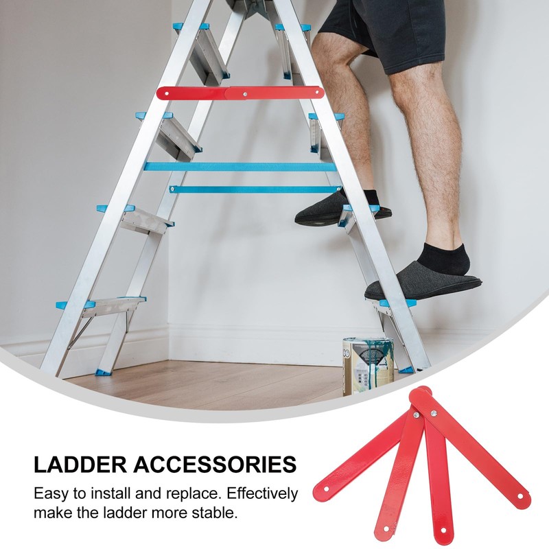 2Pcs Aluminum Alloy Step Ladder Hinge Replacement, red attic Ladder