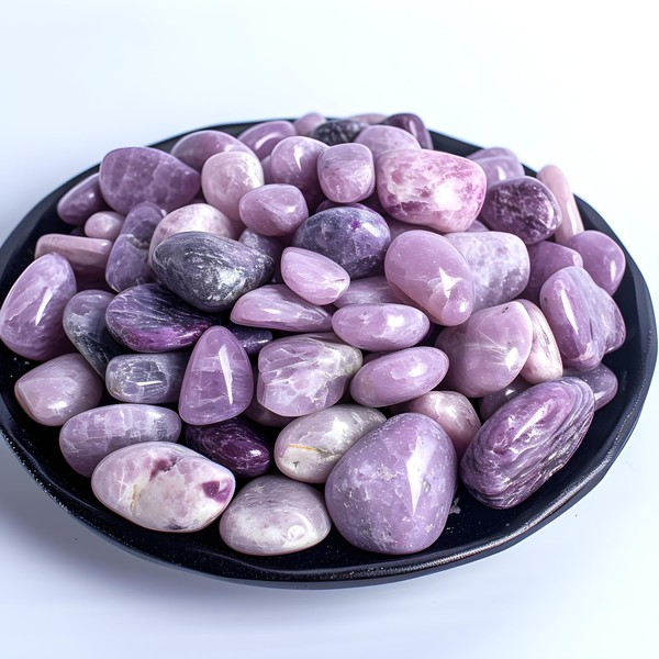 SigMntun Polished Lepidolite Crystals Stone Set - 72 Pcs, 0.5"