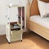 HANGKAI Overbed Table w/Wheels,Movable Bedside Table, 27.56-34.65in Height Adjustable Over
