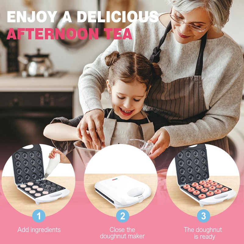 DSP All in One 2 Inch Mini Donut Maker, Non-Stick,