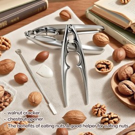 MmmLucipor Nutcracker Chestnut Clip, High-Quality Nut Cracker, Multifunctional Chestnut Tongs, Nutcracker Walnuts, Stainless Steel Chestnut Cutter for All Types of Nuts, Seafood