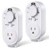 Gulfmew 2 Pack Adjustable Thermostat, Plug in Heating and Cooling