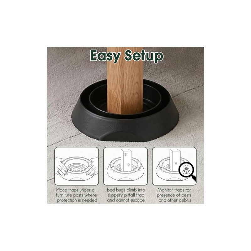 Bed Bug Trap, 8 Pack Bed Bug Interceptors for Bed
