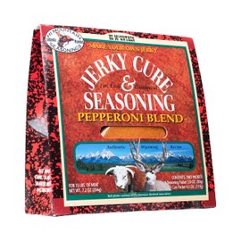 Hi Mountain Jerky Seasoning and Cure Kit | PEPPERONI BLEND | Beef Jerky Seasoning | Perfect for Beef, Venison, Elk, & Deer | Seasons up to 15 lbs. of Meat (1 Box)