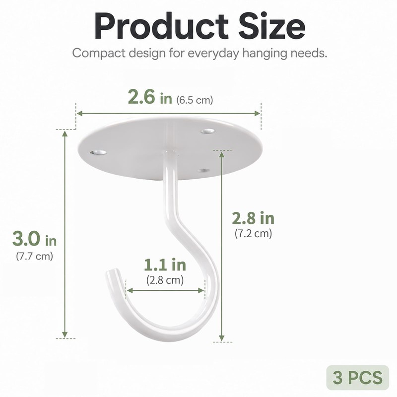 Ceiling Hooks for Hanging Plants, Heavy‑Duty Metal Ceiling Hooks