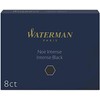 Waterman Cartuchos de Tinta estándar Grandes permanentes, Color Negro
