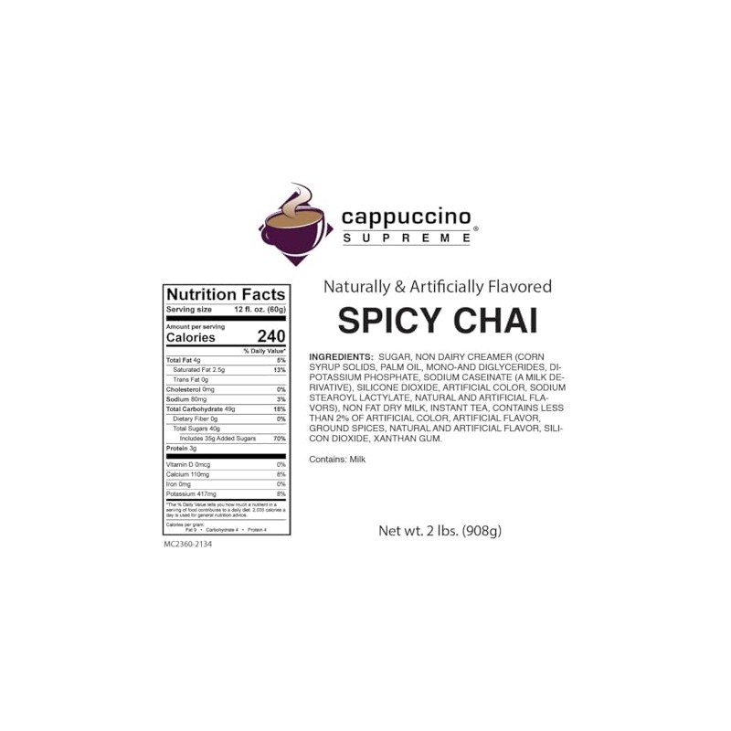 Cappuccino Supreme Spicy Chai Instant Chai Mix