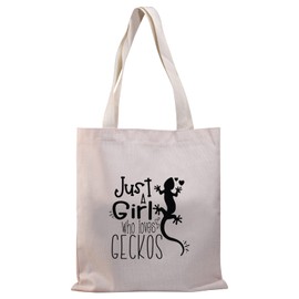 PLITI Lizard Gifts Just a Girl Who Loves Geckos Leopard Lizard Cute Gecko Tote Bag Tiny Dinosaurs Lover Gift(girl loves Geckos TGU)