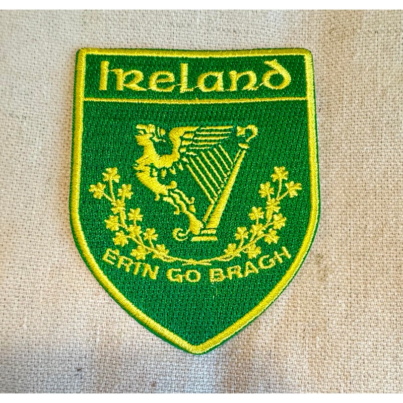 Erin Go Bragh Shield Embroidered Patch Irish Iron-On Ireland Clover
