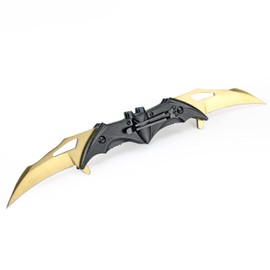 Kii Black BAT Knife Twin 2 Blade Folding Knife (Golden Blade)