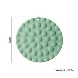 Silicone mat, Set of 3, Green, Gray, Yellow。 Hotpads for Cooking Trivet mat，Non-Slip Hot Pads for Kitchen Countertop, Food Grade (Round)