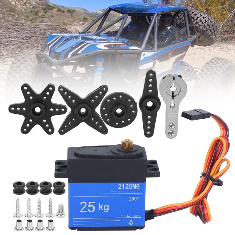 25KG Waterproof Digital Servo 180 Degree Metal Gear with Arm