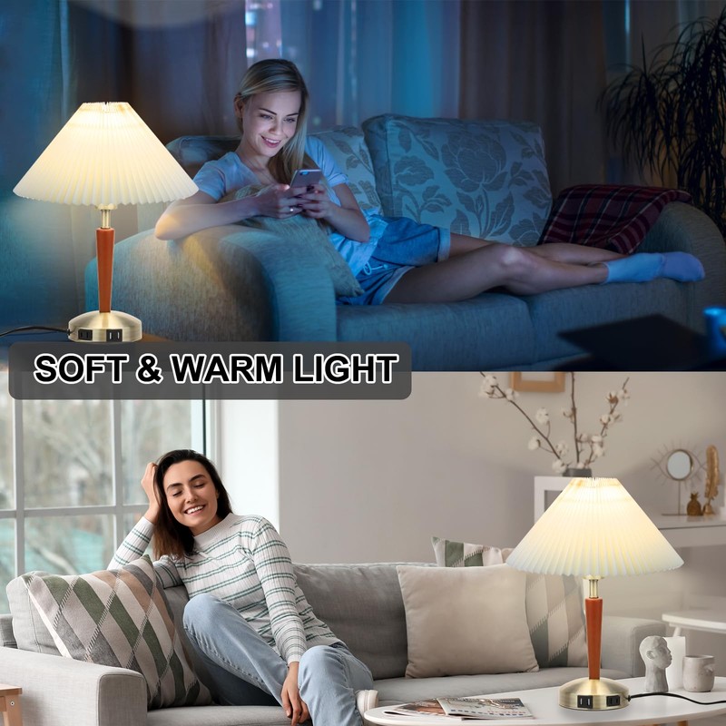 Touch Bedside Table Lamp - Modern Small Lamp for Bedroom