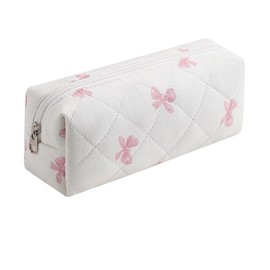 HHQQWZ - Bolsa de maquillaje con brocha de algodón floral para mujer, bolsa de maquillaje acolchada con cierre, organizador de artículos de cambiador de flores, estuche Kawaii para maquillaje