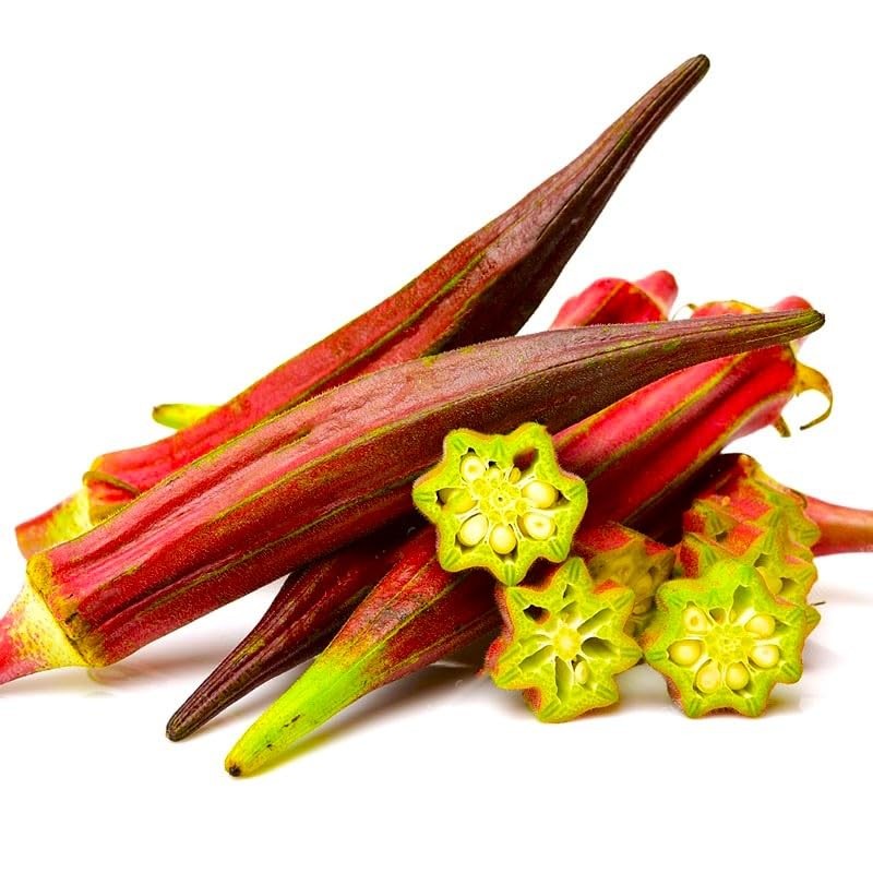 Okra Red 20+ Non-GMO Seeds for Planting