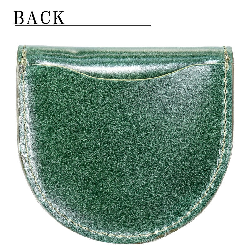 BlissLeather Oil, Cordovan, Genuine Leather Horseshoe-Shaped Coin Case (Interior: Tochigi