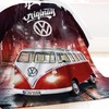Large VW Volkswagen Fleece Blanket Bulli T1 Red 130 cm