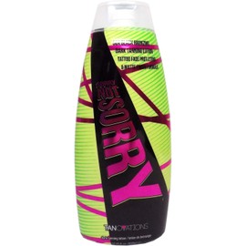 Sorry Not Sorry, Extreme 50X Black Bronzer, 10 Ounce Tanning Lotion, Wash Hands After Application.
