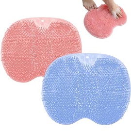 EujRcf 2 PCS Foot Scrubber for Shower, Shower Foot Scrubber Mat Bath Feet & Toe Cleaner Massager Brush Pad, for Cleaning Exfoliation Massages Relieving Tired Feet Without Bending