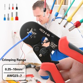 SHUNNBUY Ferrule Crimping Tool Kit, 0.25-10mm² Self Adjustable Ratchet Crimping Tool Kit with 1200pcs Wire Terminals