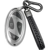 Yonmcfn Key fob Cover Compatible with Hyundai 2024 2025 Tucson Elantra Santa Fe Kona Sonata IONIQ 4-5-7 Buttons Remote Smart Key,TPU Protective case (Silver)