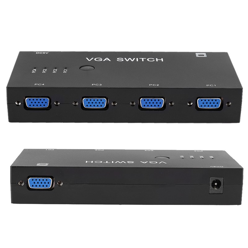 Switcher Video Converter VGA Adapter HD Display Computer Accessories Black