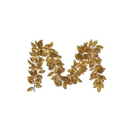 Vickerman 6' Gold Artificial Gardenia Glitter Garland - Festive and Unique Garland - Gold Glitter Decoration - Christmas Decor - Garland for Mantle or Staircase - Gold Accent