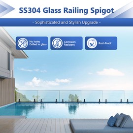 LukLoy 4 Pack Heavy Duty 304 Stainless Steel Glass Pool Fence Spigot Clamp (NW=2.86lb)