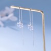 SLUYNZ Solid 925 Sterling Silver Blue Crystal Snowflake Dangle Earrings