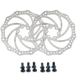 Yongness Pack of 2 Bicycle Brake Disc with 12 Screws 140 mm/160 mm/180 mm/203 mm Bicycle Brake Disc Rotor for City Bike, MTB, Road Bike, Bicycle Parts (Silver 140 mm)