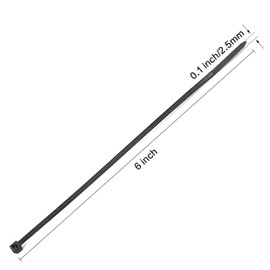 HiBallBall Cable Ties, 1000 PCS, 6 Inch Nylon, Self-Locking, Heavy Duty, Black