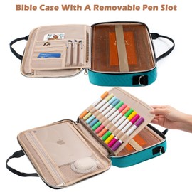 Aplufine Bible Case for Women-Bible Covers-Bible Carrying Case-Book Bags and Totes for Women with Detachable Shoulder Strap, Bible Gift