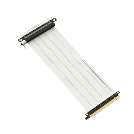 LINKUP - Ultra PCIe 4.0 X16 Riser Cable [RTX4090 RX6950XT x570 B550 Z690 Tested] Shielded Vertical Gaming PCI Express Gen4 Assembly | Reverse GPU Socket (23cm) Designed for ITX | White
