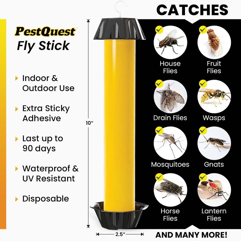 Sticky Fly Stick (2 Pack), Fly Stick for Mosquitoes, Sticky
