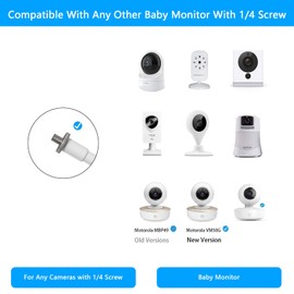 HOLACA Universal Baby Monitor Clip Holder for Arlo/Motorola Baby Monitor/Nannio Monitor/HelloBaby Versatile for All Other Cameras with 1/4 Screw Holder without Tools or Wall Damage (White)
