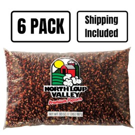 Popcorn County USA | Red Un-Popped Popcorn | Rich Red Kernels Pop White & Crunchy | Non GMO and Gluten Free | Movie Night Snack | Made in Nebraska | 2 lb Bag (6 Pack, Red)