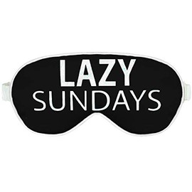 Sleep Masks with Funny Sayings - Lazy Sundays Black/White Eye Mask - Resting Blackout Mask