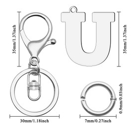 Ximalun Letter Keyring Initial Letter Keychain Letter A-Z Keyring for Women Men Boys Girls Alphabet Keyring Letter Key ring Charm for Key Purse Handbag Backpack