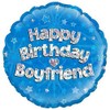OAKTREE UK 229073 Oaktree 18" Happy Birthday Boyfriend Blue Holographic